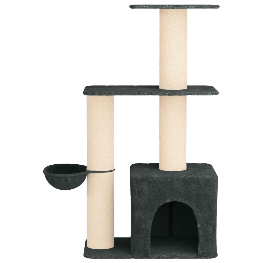 Produktbild för Kattträd med sisal klöspelare Mörkgrå 133 cm