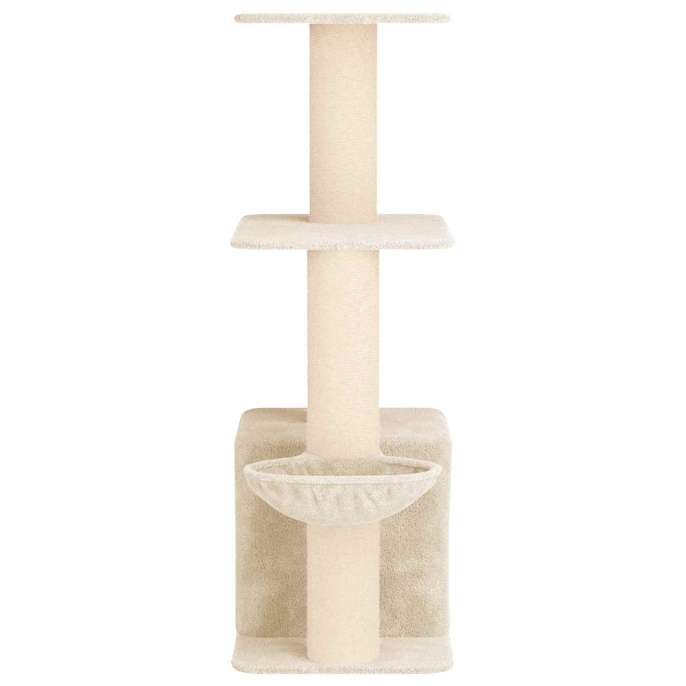 Produktbild för Kattträd med sisal klöspelare Gräddvit 133 cm