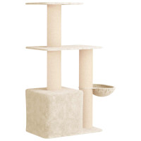 Produktbild för Kattträd med sisal klöspelare Gräddvit 133 cm