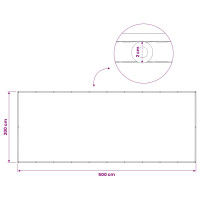 Produktbild för Balkongskärm 200 x 500 cm Tyg med PU-beläggning Gul och Vit
