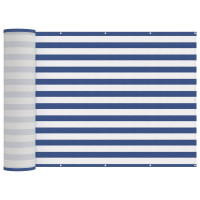 Produktbild för Balkongskärm 200 x 200 cm Tyg med PU-beläggning Blå och Vit