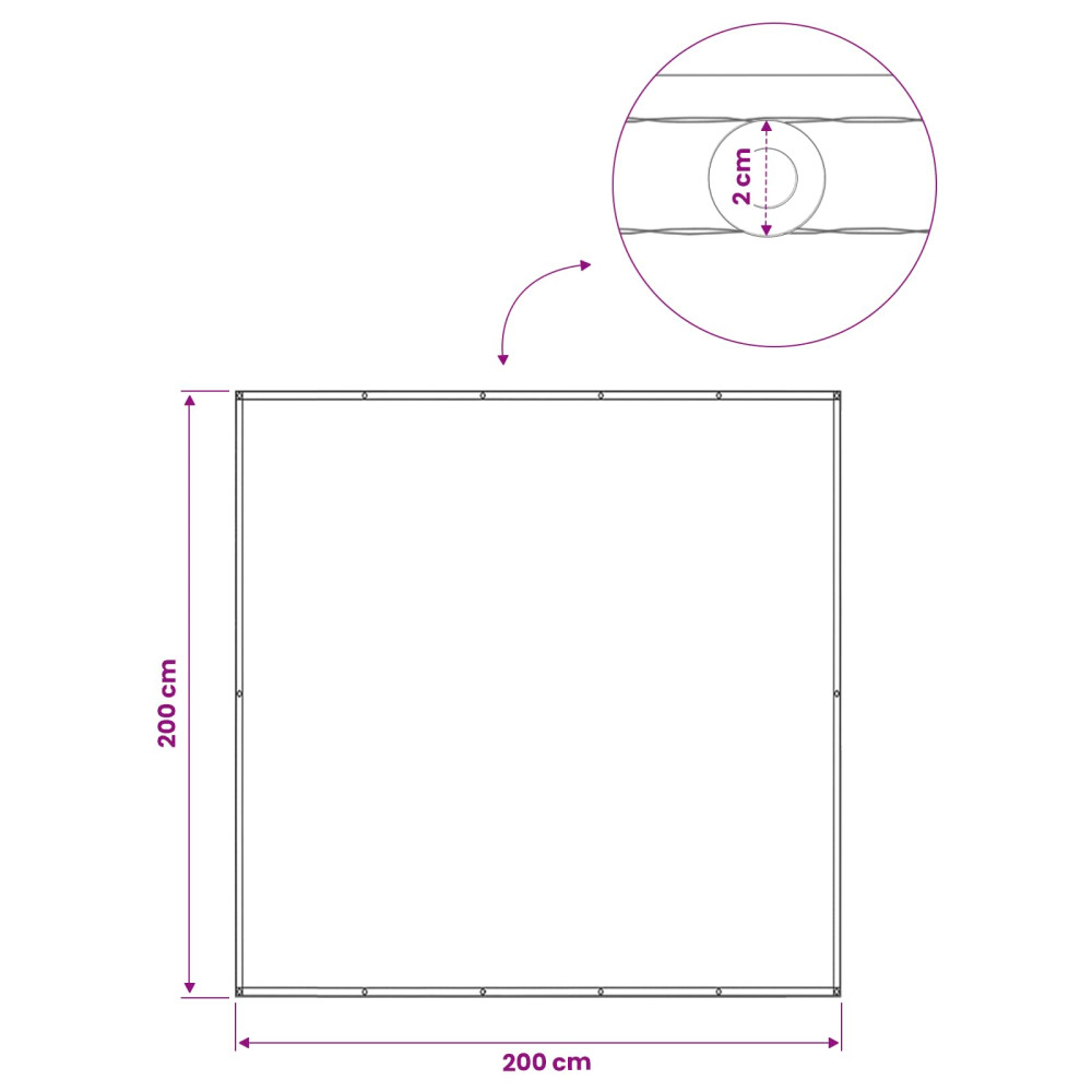 Produktbild för Balkongskärm 200 x 200 cm Tyg med PU-beläggning Blå och Vit