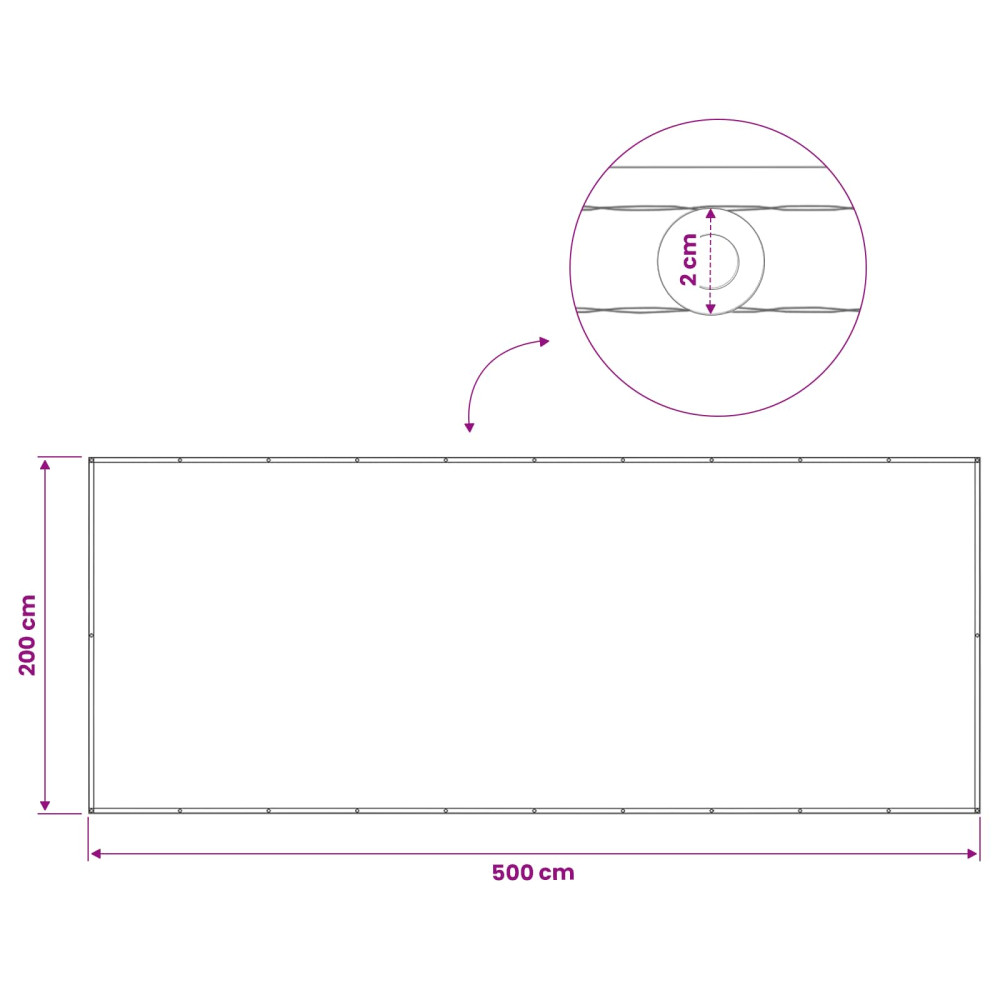 Produktbild för Balkongskärm 200 x 500 cm Tyg med PU-beläggning Blå