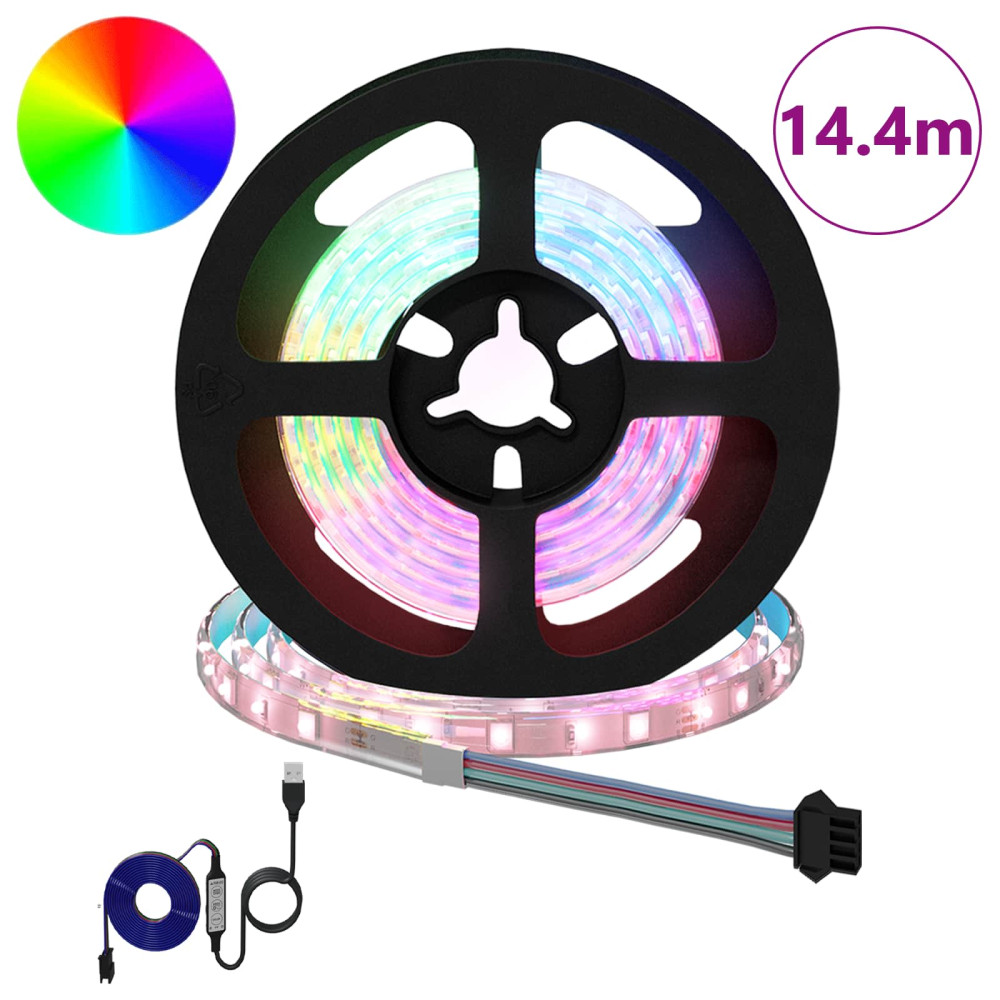 Produktbild för LED Band 12 pcs Svart och Transparent 1200 mm Koppar och plast