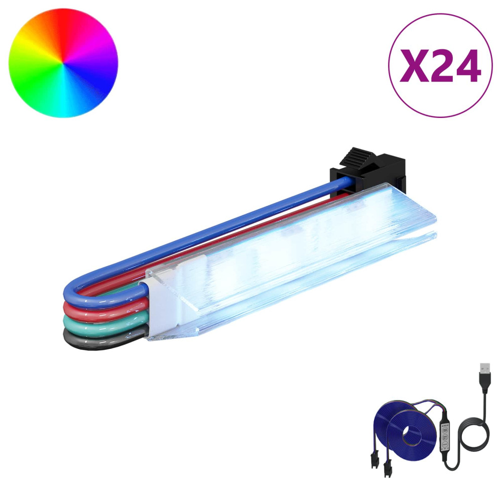 Produktbild för LED Band 12 pcs Svart och multicolor 1745 mm Koppar och plast