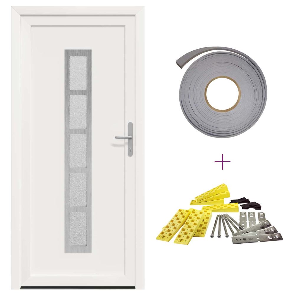 Produktbild för Framdörr Vit 98 x 200 cm PVC