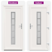 Produktbild för Framdörr Vit 98 x 208 cm PVC
