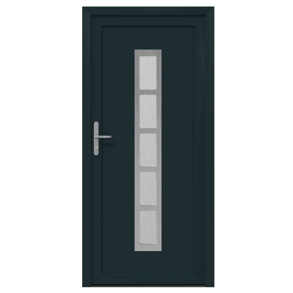 Produktbild för Framdörr Antracit 98 x 200 cm PVC
