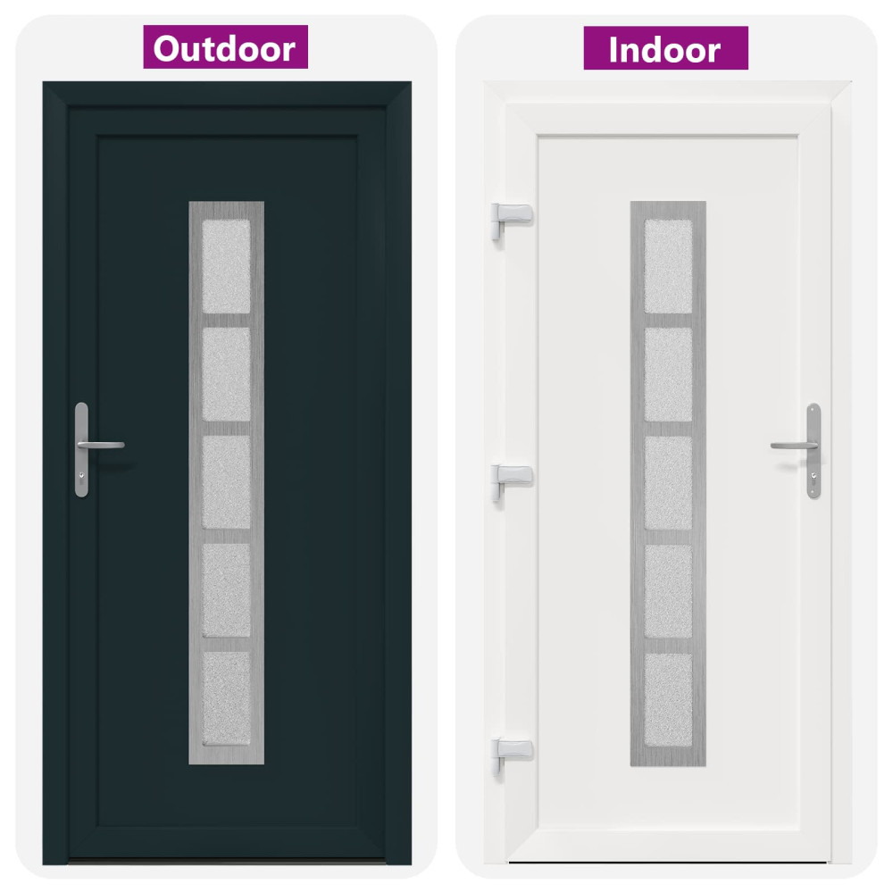 Produktbild för Framdörr Antracit 98 x 200 cm PVC