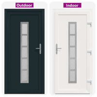Produktbild för Framdörr Antracit 98 x 208 cm PVC