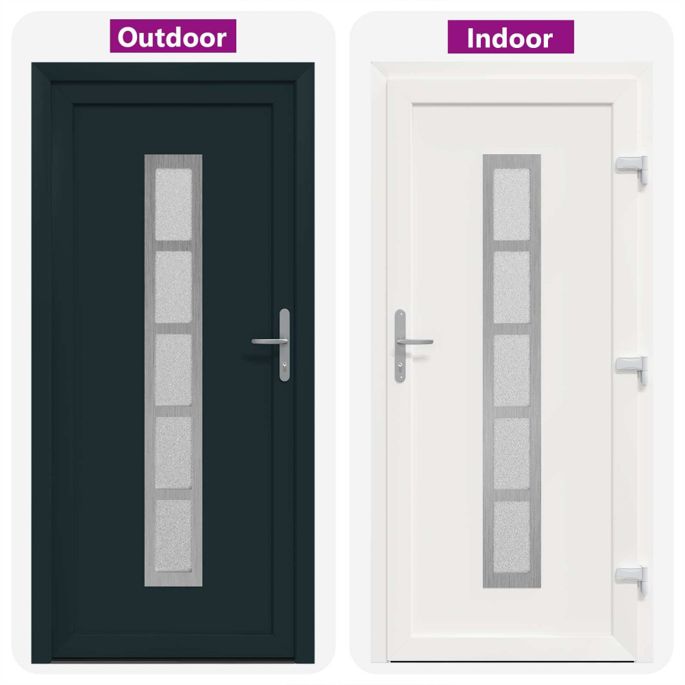 Produktbild för Framdörr Antracit 108 x 208 cm PVC