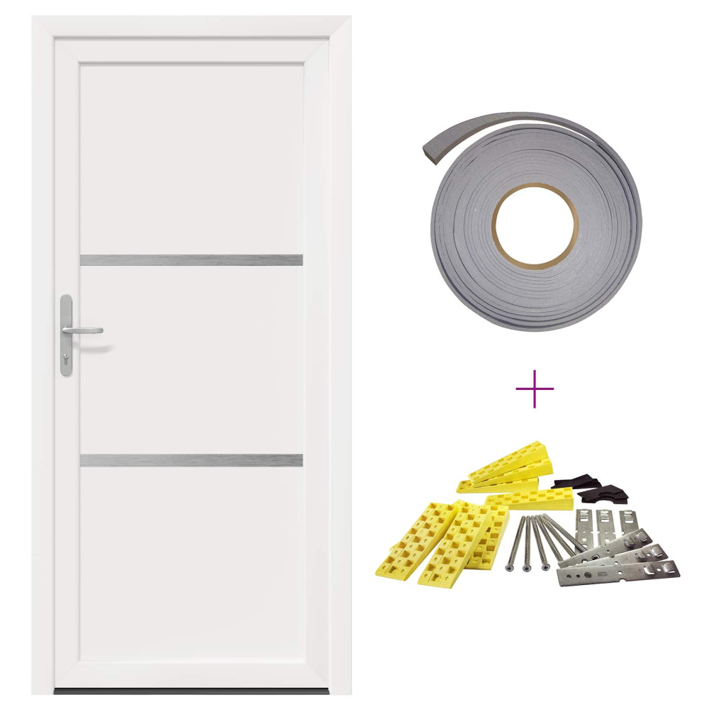Produktbild för Framdörr Vit 98 x 208 cm PVC