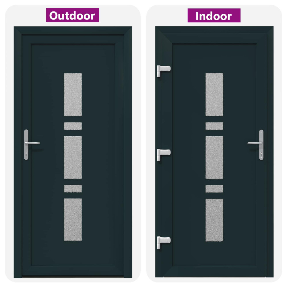 Produktbild för Framdörr Antracit 98 x 200 cm PVC