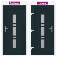 Produktbild för Framdörr Antracit 98 x 200 cm PVC