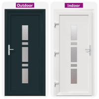 Produktbild för Framdörr Antracit 98 x 208 cm PVC