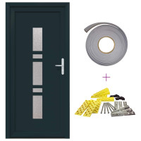 Produktbild för Framdörr Antracit 98 x 208 cm PVC
