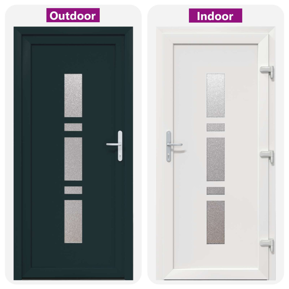 Produktbild för Framdörr Antracit 98 x 208 cm PVC