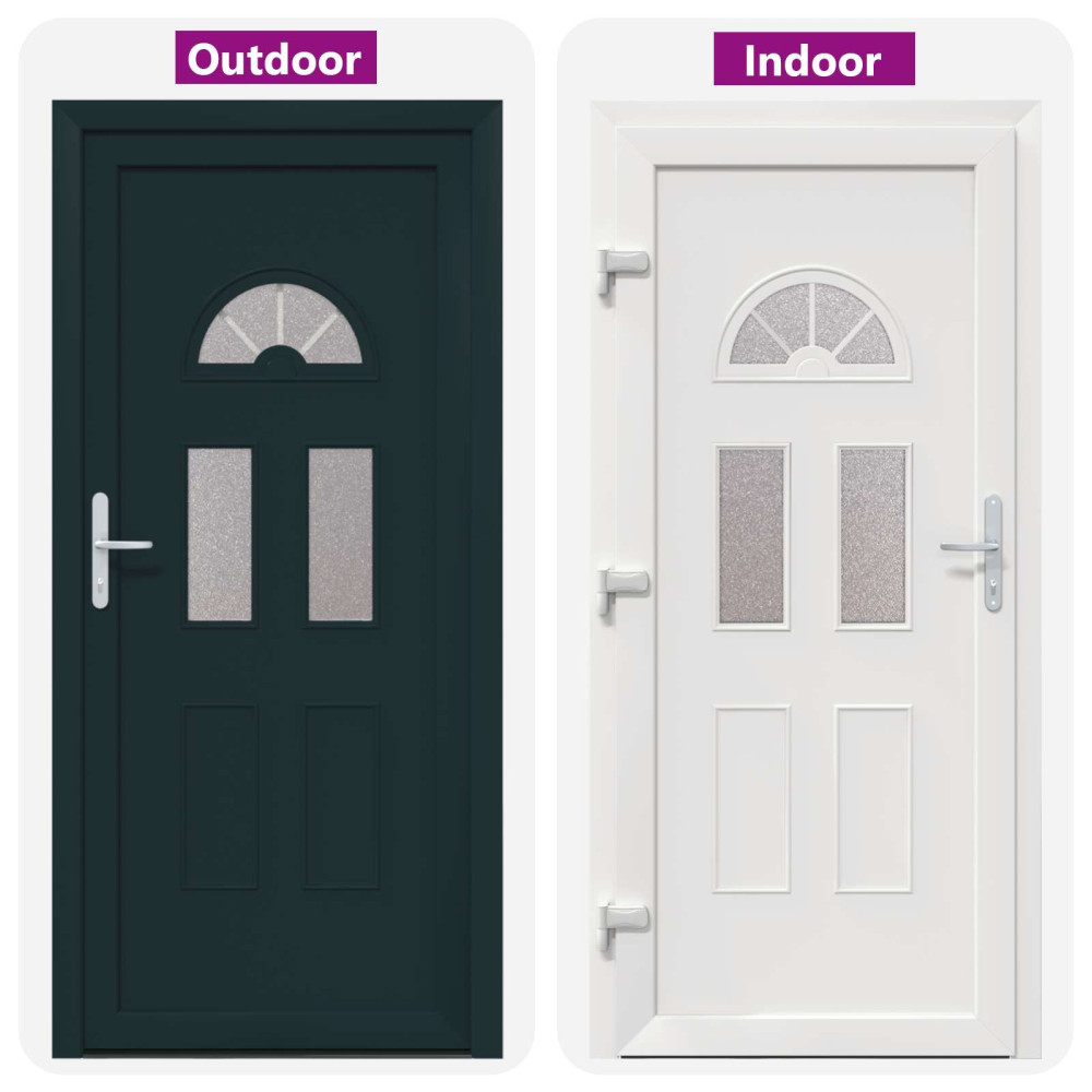 Produktbild för Framdörr Antracit 98 x 208 cm PVC