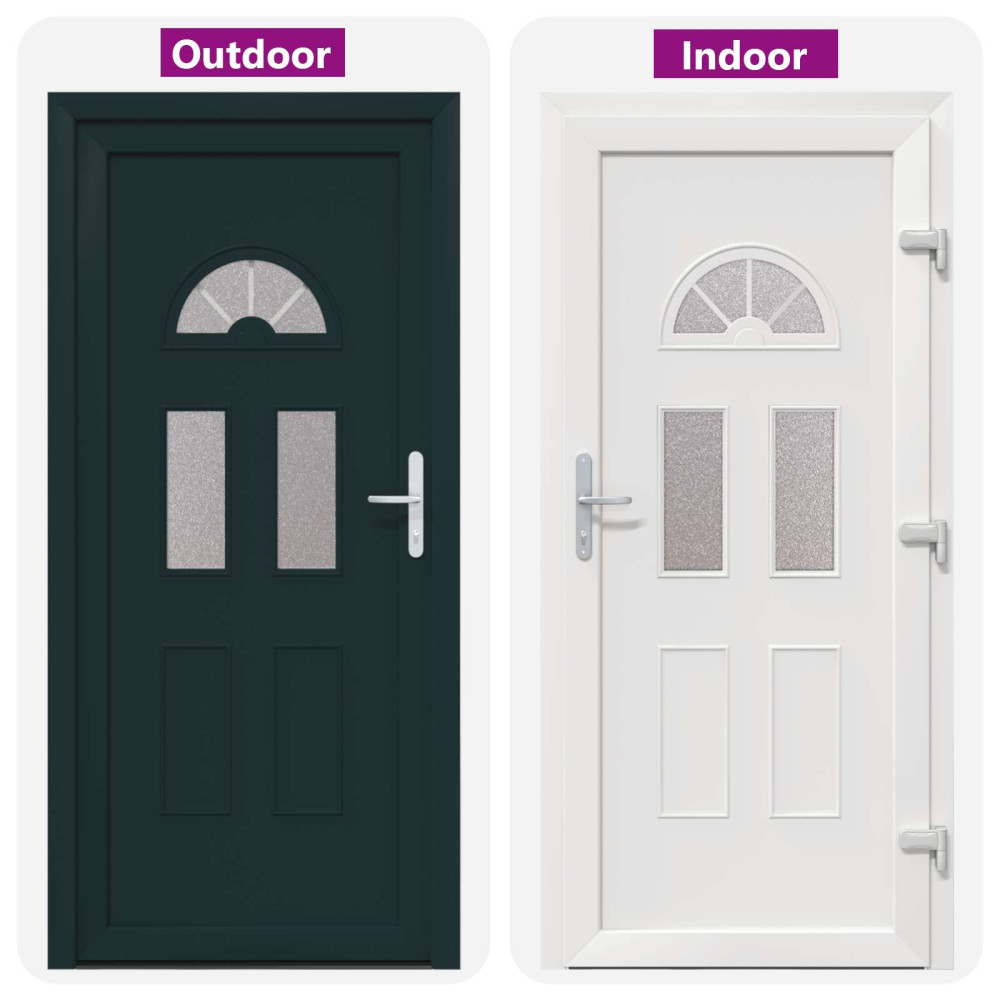 Produktbild för Framdörr Antracit 98 x 208 cm PVC