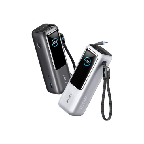 ANKER Anker power bank - inbyggd utdragbar kabel - 165 watt