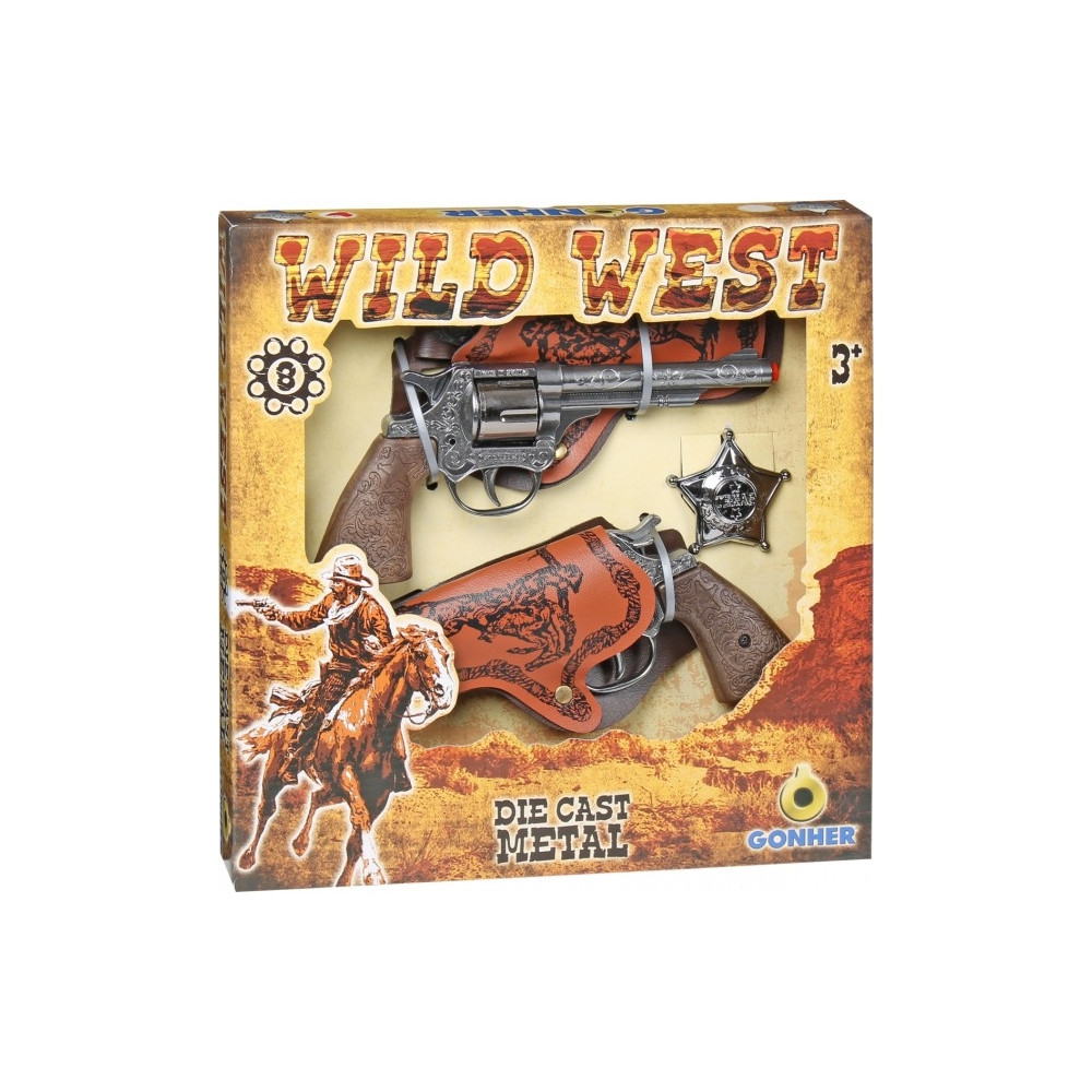 Produktbild för Pulio Gonher Guns GONHER western cowboyvåpenset WILD-WEST, 1...