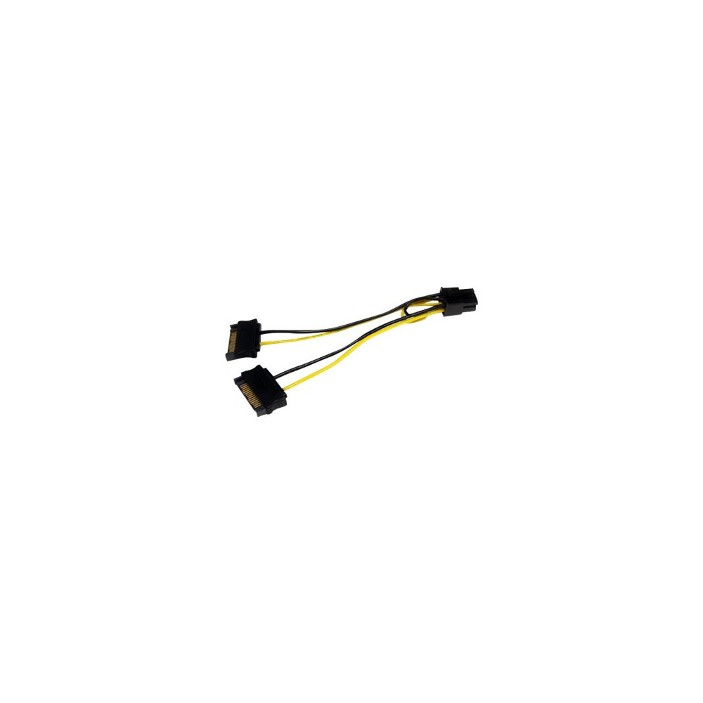 Produktbild för StarTech.com 6in SATA Power to 6 Pin PCI Express Video Card Power Cable Adapter - SATA to 6 pin PCIe power - strömkabel - SATA-ström till 6-stifts PCIe-ström - 15 cm