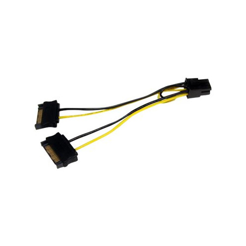 StarTech.com StarTech.com 6in SATA Power to 6 Pin PCI Express Video Card Power Cable Adapter - SATA to 6 pin PCIe power - strömkabel - SATA-ström till 6-stifts PCIe-ström - 15 cm