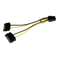 Produktbild för StarTech.com 6in SATA Power to 6 Pin PCI Express Video Card Power Cable Adapter - SATA to 6 pin PCIe power - strömkabel - SATA-ström till 6-stifts PCIe-ström - 15 cm
