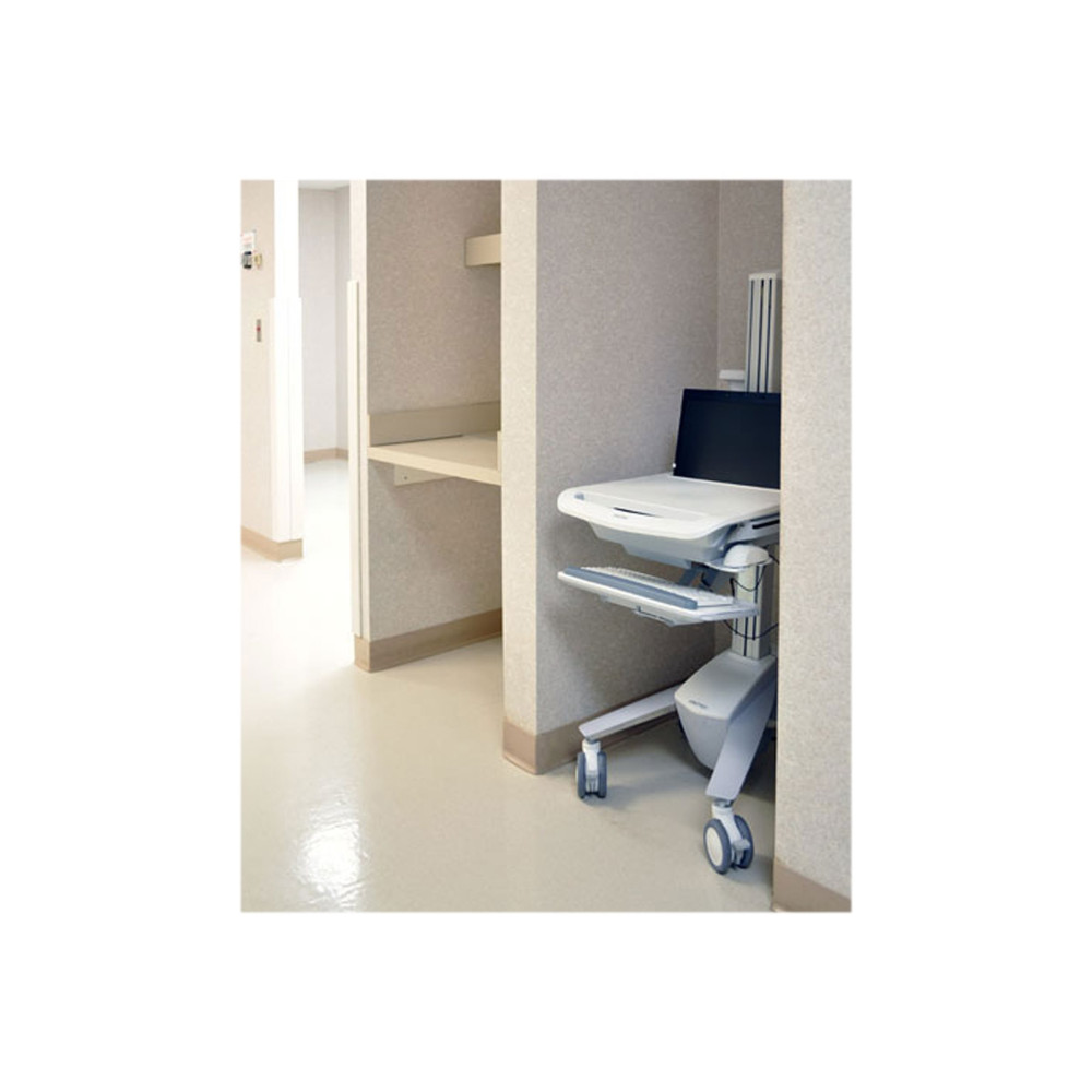 Produktbild för Ergotron StyleView sv40 vagn - Konstant kraftteknik - för bärbar dator/tangentbord/mus/streckkodsskanner - lätta arbeten - grå, vit, polerat aluminium