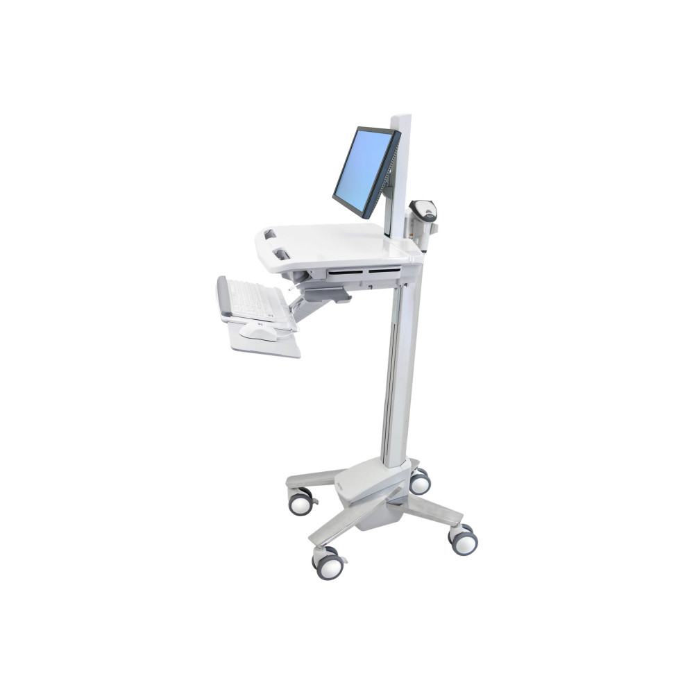 Produktbild för Ergotron StyleView sv40 vagn - Konstant kraftteknik - för LCD-skärm/tangentbord/mus/processor/anteckningsbok/streckkodsläsare - med LCD-led - grå, vit, polerat aluminium