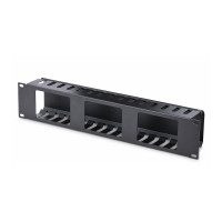 Produktbild för StarTech.com 2U horisontell kanalpanel för kabelhantering med fingrar och lock för hylla - rackpanel för kabelhantering - 2U