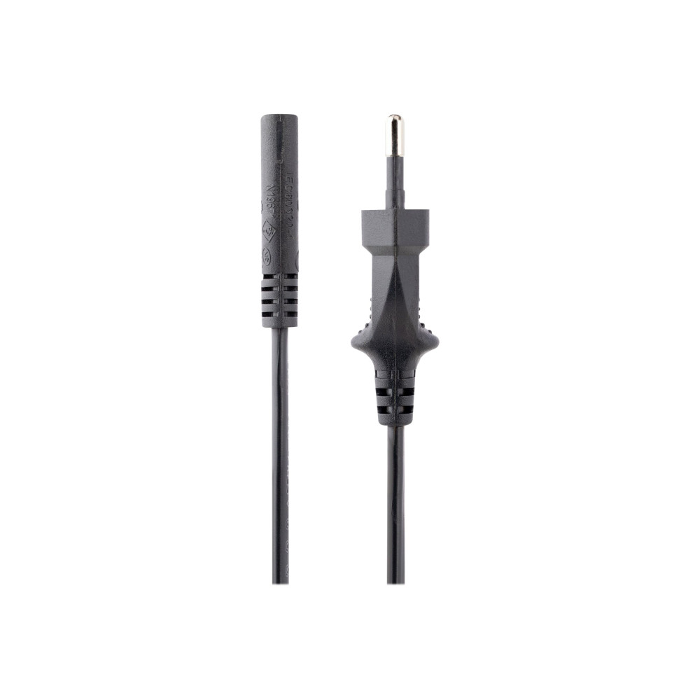 Produktbild för StarTech.com 1 m nätsladd för bärbara datorer, EU-kontakt till C7, 2,5 A 250 V, 18AWG, ersättningssladd för bärbara datorer, strömkabel för bärbara datorer, laddarkabel för bärbara datorer, strömförsörjningskabel för bärbara datorer - UL-listad - strömkab