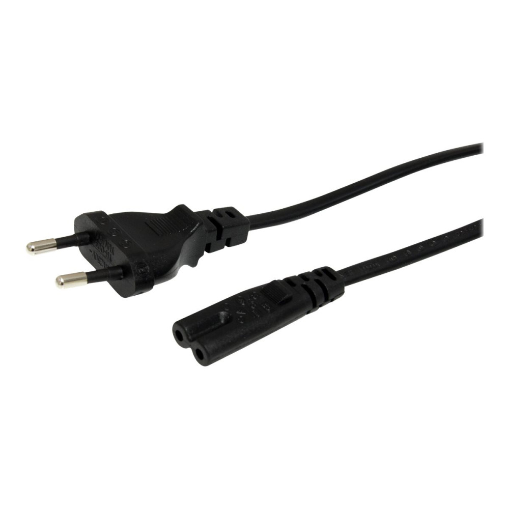 Produktbild för StarTech.com 1 m nätsladd för bärbara datorer, EU-kontakt till C7, 2,5 A 250 V, 18AWG, ersättningssladd för bärbara datorer, strömkabel för bärbara datorer, laddarkabel för bärbara datorer, strömförsörjningskabel för bärbara datorer - UL-listad - strömkab