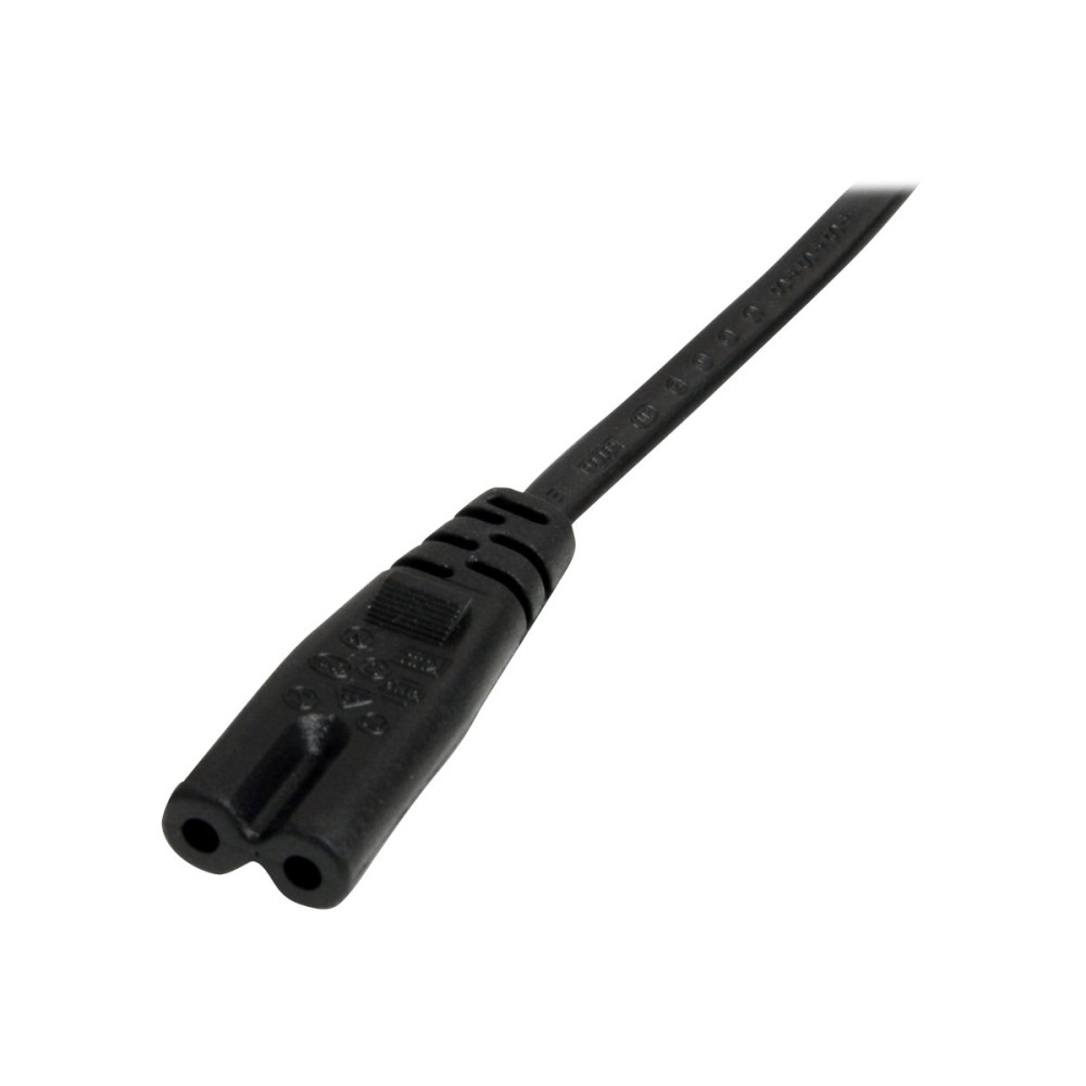 Produktbild för StarTech.com 1 m nätsladd för bärbara datorer, EU-kontakt till C7, 2,5 A 250 V, 18AWG, ersättningssladd för bärbara datorer, strömkabel för bärbara datorer, laddarkabel för bärbara datorer, strömförsörjningskabel för bärbara datorer - UL-listad - strömkab