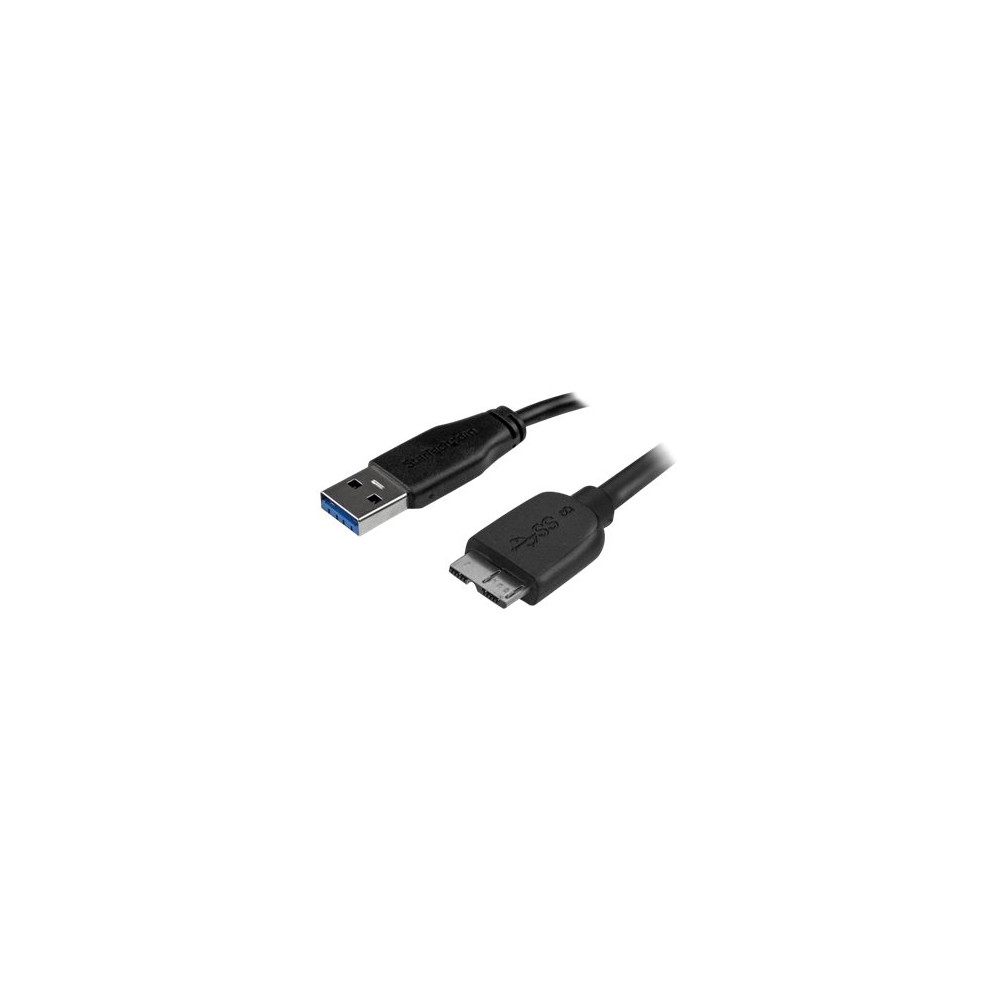 Produktbild för StarTech.com Slim Micro USB 3.0 kabel – 3 m - USB-kabel - Micro-USB typ B till USB typ A - 3 m