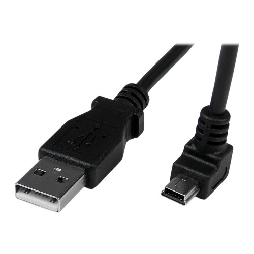 StarTech.com StarTech.com Down Angle Mini USB Cable - 2m - Black - USB A to Mini USB B - USB to Mini USB Cable - Mini USB Charger - USB A to Mini B (USBAMB2MD) - USB-kabel - USB till mini-USB typ B - 2 m