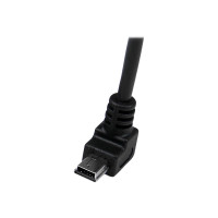 Produktbild för StarTech.com Down Angle Mini USB Cable - 2m - Black - USB A to Mini USB B - USB to Mini USB Cable - Mini USB Charger - USB A to Mini B (USBAMB2MD) - USB-kabel - USB till mini-USB typ B - 2 m