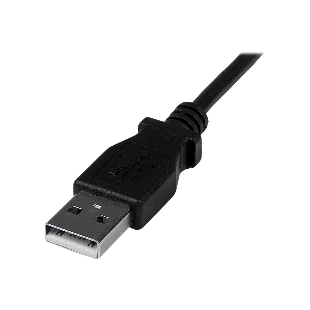 Produktbild för StarTech.com Down Angle Mini USB Cable - 2m - Black - USB A to Mini USB B - USB to Mini USB Cable - Mini USB Charger - USB A to Mini B (USBAMB2MD) - USB-kabel - USB till mini-USB typ B - 2 m