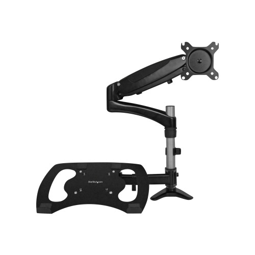 StarTech.com Startech Skrivbordsmonterad monitorarm med stativ för bärbar dator - ledad i alla riktningar monteringssats - justerbar arm - för LCD-bildskärm/bärbar dator - svart