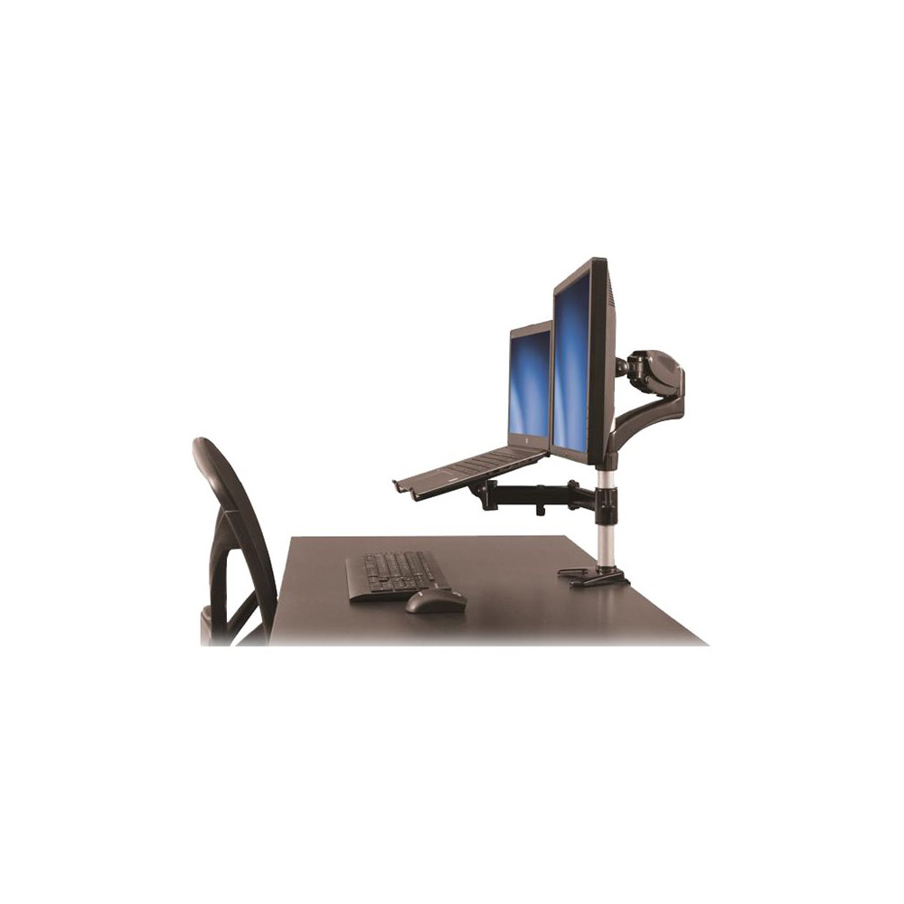 Produktbild för Startech Skrivbordsmonterad monitorarm med stativ för bärbar dator - ledad i alla riktningar monteringssats - justerbar arm - för LCD-bildskärm/bärbar dator - svart