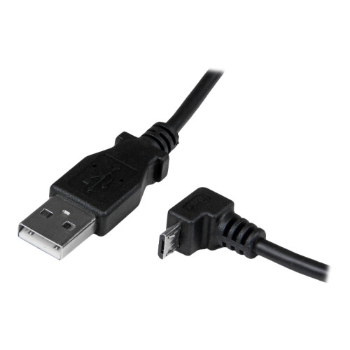 StarTech.com StarTech.com 2m Micro USB Cable Cord - A to Down Angle Micro B - Down Angled Micro USB Cable - 1x USB A (M), 1x USB Micro B (M) - Black (USBAUB2MD) - USB-kabel - mikro-USB typ B till USB - 2 m