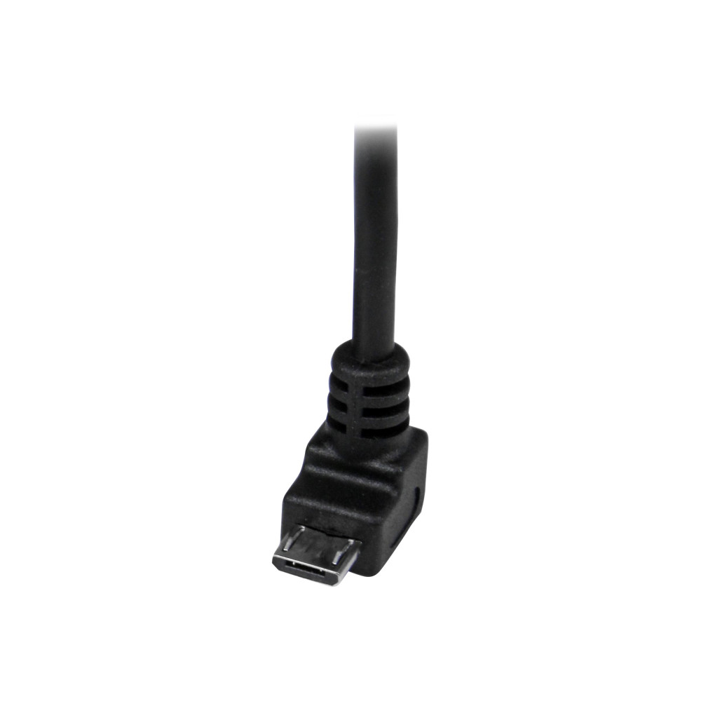 Produktbild för StarTech.com 2m Micro USB Cable Cord - A to Down Angle Micro B - Down Angled Micro USB Cable - 1x USB A (M), 1x USB Micro B (M) - Black (USBAUB2MD) - USB-kabel - mikro-USB typ B till USB - 2 m