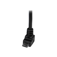 Produktbild för StarTech.com 2m Micro USB Cable Cord - A to Down Angle Micro B - Down Angled Micro USB Cable - 1x USB A (M), 1x USB Micro B (M) - Black (USBAUB2MD) - USB-kabel - mikro-USB typ B till USB - 2 m