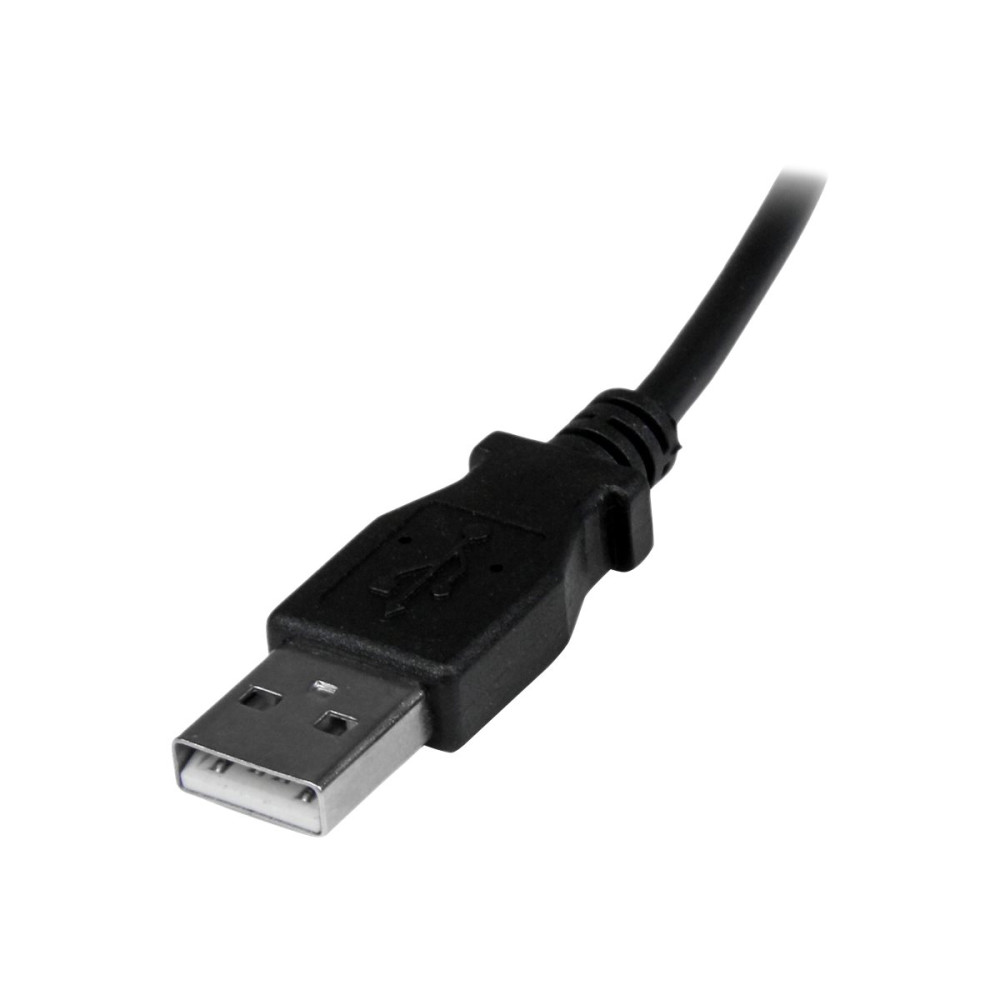Produktbild för StarTech.com 2m Micro USB Cable Cord - A to Down Angle Micro B - Down Angled Micro USB Cable - 1x USB A (M), 1x USB Micro B (M) - Black (USBAUB2MD) - USB-kabel - mikro-USB typ B till USB - 2 m