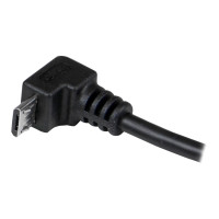 Produktbild för StarTech.com 2m Micro USB Cable Cord - A to Down Angle Micro B - Down Angled Micro USB Cable - 1x USB A (M), 1x USB Micro B (M) - Black (USBAUB2MD) - USB-kabel - mikro-USB typ B till USB - 2 m