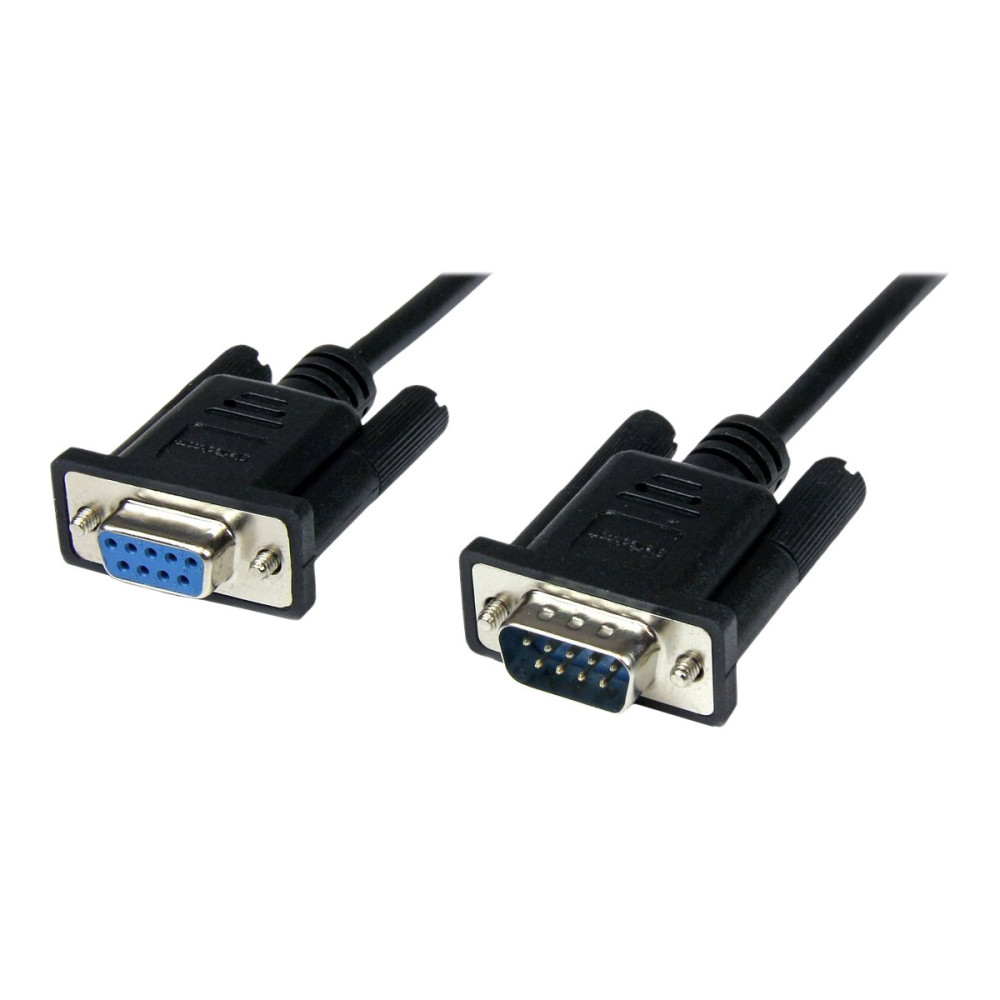 Produktbild för StarTech.com 1 m svart DB9 RS232 seriell nollmodemskabel F/M - nollmodemkabel - DB-9 till DB-9 - 1 m