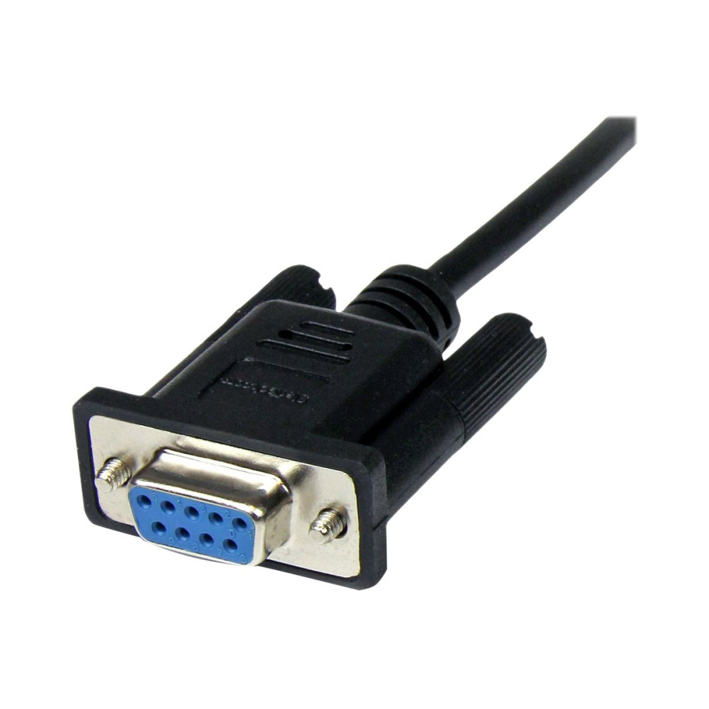Produktbild för StarTech.com 1 m svart DB9 RS232 seriell nollmodemskabel F/M - nollmodemkabel - DB-9 till DB-9 - 1 m