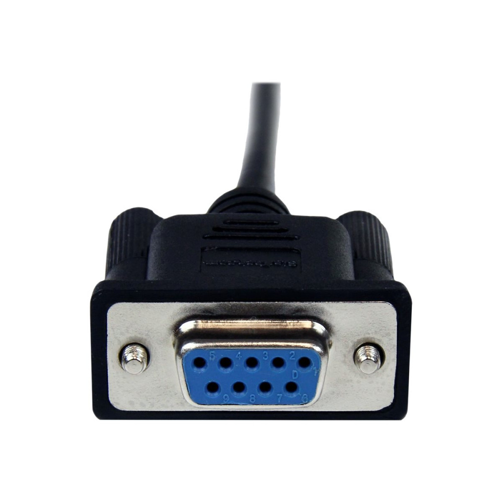 Produktbild för StarTech.com 1 m svart DB9 RS232 seriell nollmodemskabel F/M - nollmodemkabel - DB-9 till DB-9 - 1 m
