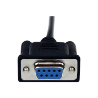 Produktbild för StarTech.com 1 m svart DB9 RS232 seriell nollmodemskabel F/M - nollmodemkabel - DB-9 till DB-9 - 1 m