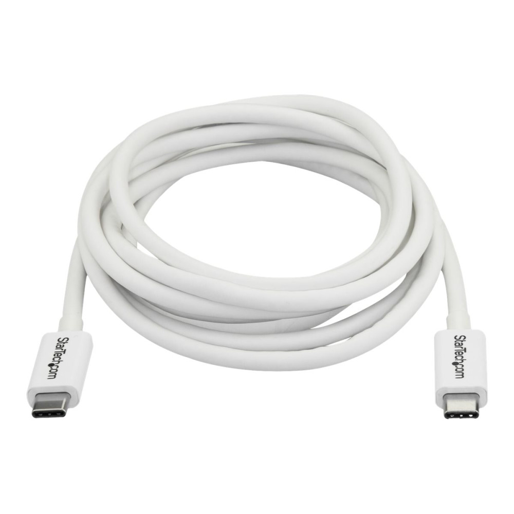 Produktbild för StarTech.com 6.6ft (2m) Thunderbolt 3 Cable, 20Gbps, 100W PD, 4K Video, Thunderbolt-Certified, Compatible w/ TB4/USB 3.2/DisplayPort - Thunderbolt-kabel - USB-C till USB-C - 2 m